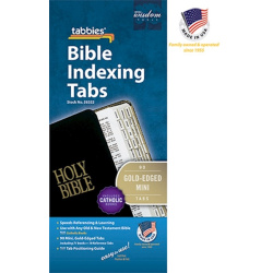 Bible Tab-Mini Tabs-Old &amp; New Testament W/Catholic Books-Gold Edged
