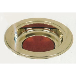 Offering Plate-Brass Tone-Burgundy Felt Pad
